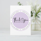 Pearl Lila Dankeskarte (Stehend Vorderseite)