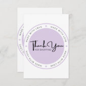 Pearl Lila Dankeskarte (Vorne/Hinten)