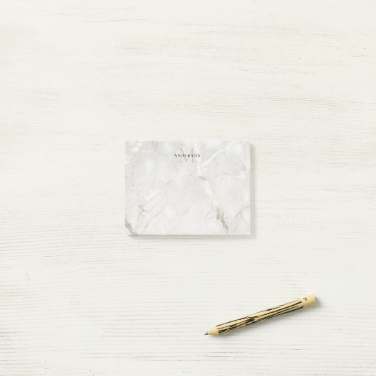Pearl Marble Masculine Doppelmonogramm Post-it Klebezettel (Auf Schreibtisch)