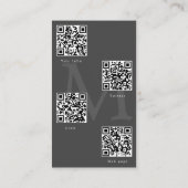 Pearl Marble Masculine Foto qrcode Visitenkarte (Rückseite)