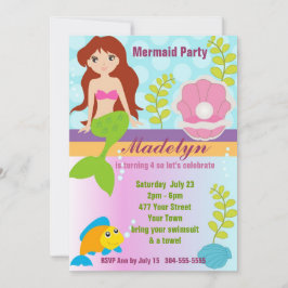 Pearl Mermaid Pool Party Einladung