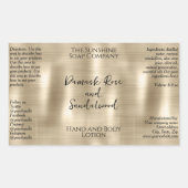 Pearl Metal Foil Kosmetik Flaschenetikett Rechteckiger Aufkleber (Vorderseite)