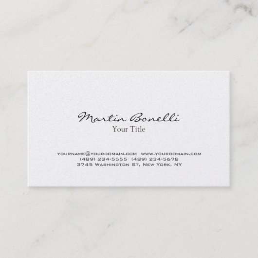 Pearl Modern Chic Trendy Business Card Visitenkarte (Vorderseite)