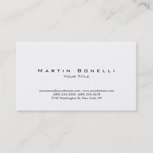 Pearl Modern Schlicht Simple Trendy Business Card Visitenkarte (Vorderseite)