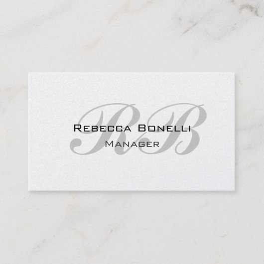 Pearl Monogram Script Manager Business Card Visitenkarte (Vorderseite)