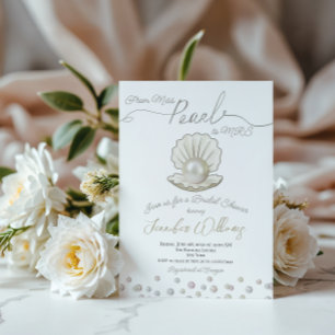 Pearl & Muschel Pearlcore Miss an MRS Brautparty Einladung