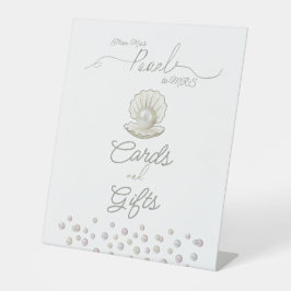 Pearl & Muschel Pearlcore Miss an MRS Brautparty Sockelschild