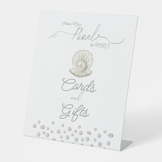 Pearl & Muschel Pearlcore Miss an MRS Brautparty Sockelschild (Vorderseite)