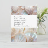 Pearl Muscheln Klassische Elegante Save the Date K Einladung (Stehend Vorderseite)