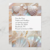 Pearl Muscheln Klassische Elegante Save the Date K Einladung (Vorne/Hinten)