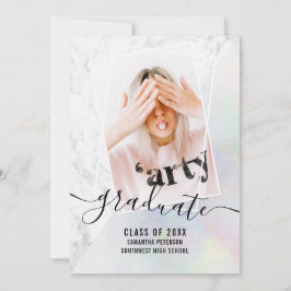 Pearl Nacre Marmor Graduate Foto Block Abschluss Einladung