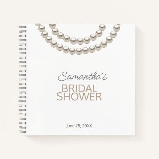 Pearl Necklace Brautparty Notizblock (Vorderseite)
