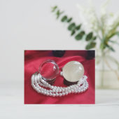 Pearl Necklace und Kristall Balls Original Foto Postkarte (Stehend Vorderseite)