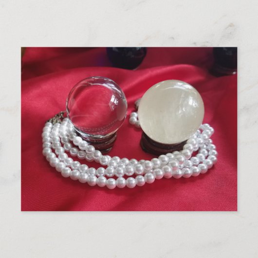 Pearl Necklace und Kristall Balls Original Foto Postkarte (Vorderseite)