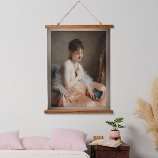 Pearl Necklace von Charles Chaplin Wandteppich Mit Holzrahmen (Schlafzimmer)