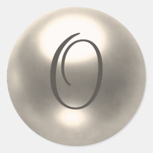 Pearl O monogramm Hochzeitsstift Siegel Runder Aufkleber