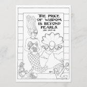Pearl of Wisdom Mermaid Coloring Postcard (Vorderseite)