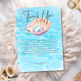 Pearl On Way Seashell Girl Baby Shower Script Dankeskarte