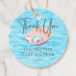 Pearl On Way Seashell Girl Baby Shower Script Geschenkanhänger