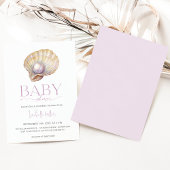 Pearl Oyster Sea Ocean Beach Girl Babydusche Einladung