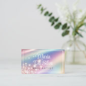 Pearl Pastel Regenbogen Glitzer Visitenkarte (Stehend Vorderseite)