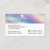 Pearl Pastel Regenbogen Glitzer Visitenkarte (Rückseite)