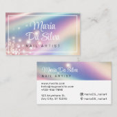 Pearl Pastel Regenbogen Glitzer Visitenkarte (Vorne/Hinten)
