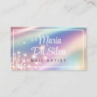 Pearl Pastel Regenbogen Glitzer Visitenkarte