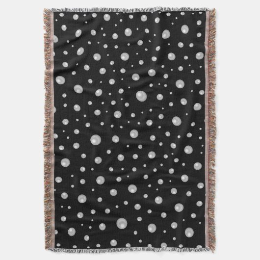 Pearl Pattern on Black Background Decke (Vorderseite Vertikal)