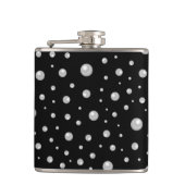 Pearl Pattern on Black Background Flachmann (Vorderseite)