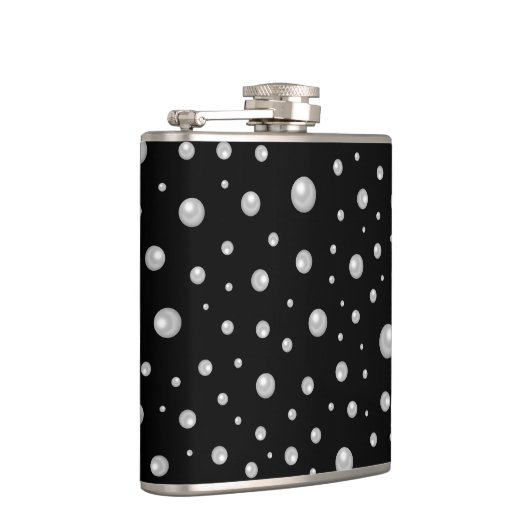 Pearl Pattern on Black Background Flachmann (Rechts)