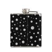 Pearl Pattern on Black Background Flachmann (Rückseite)