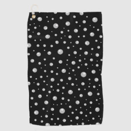 Pearl Pattern on Black Background Golfhandtuch