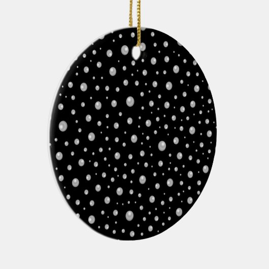 Pearl Pattern on Black Background Keramik Ornament (Rechts)