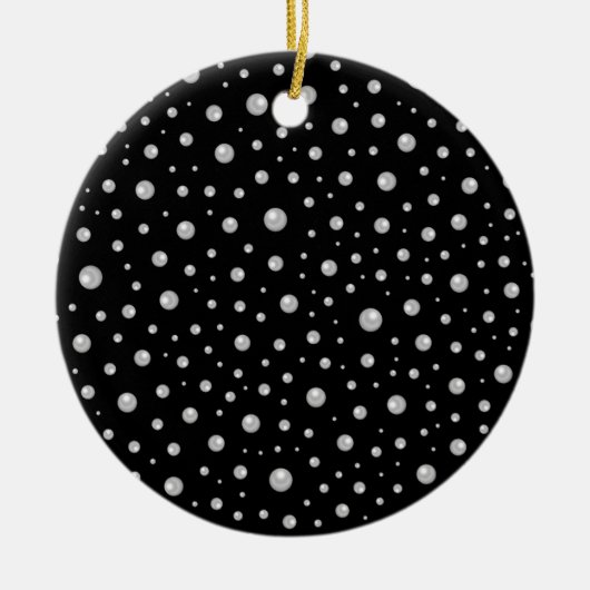 Pearl Pattern on Black Background Keramik Ornament (Vorne)