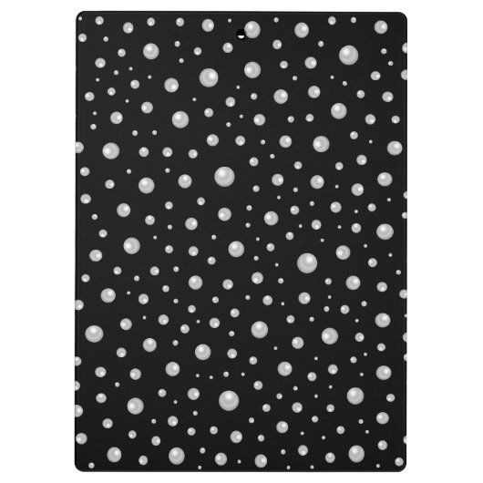 Pearl Pattern on Black Background Klemmbrett (Rückseite)