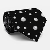 Pearl Pattern on Black Background Krawatte (Gerollt)