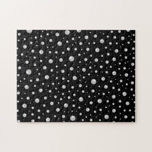 Pearl Pattern on Black Background Puzzle (Horizontal)