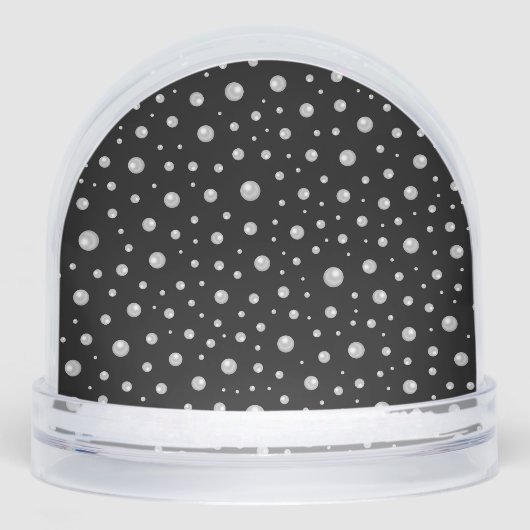 Pearl Pattern on Black Background Schneekugeln (Vorderseite)