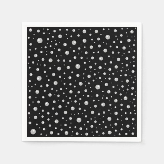 Pearl Pattern on Black Background Serviette (Vorderseite)