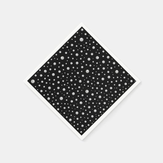 Pearl Pattern on Black Background Serviette (Ecke)