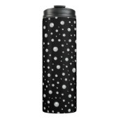 Pearl Pattern on Black Background Thermosbecher (Vorderseite)