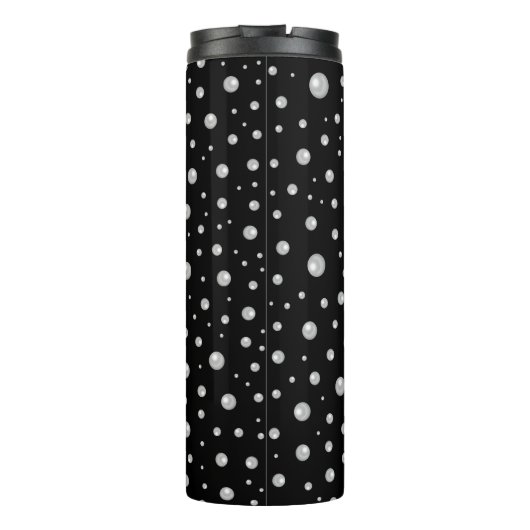 Pearl Pattern on Black Background Thermosbecher (Rückseite)