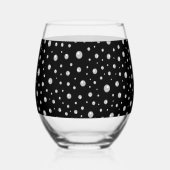 Pearl Pattern on Black Background Weinglas Ohne Stiel (Rückseite)