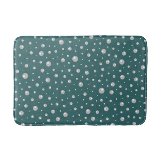 Pearl Pattern on Transformative Teal Background Badematte (Vorderseite)