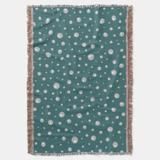 Pearl Pattern on Transformative Teal Background Decke (Vorderseite Vertikal)