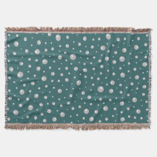 Pearl Pattern on Transformative Teal Background Decke (Vorderseite)
