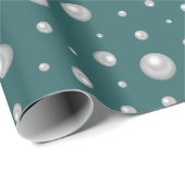Pearl Pattern on Transformative Teal Background Geschenkpapier (Rolleneckpunkt)
