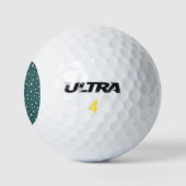 Pearl Pattern on Transformative Teal Background Golfball (Logo)