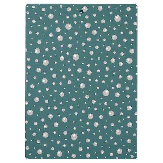 Pearl Pattern on Transformative Teal Background Klemmbrett (Rückseite)